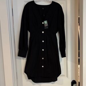 Rails Black Shirt Dress with Keyhole Back